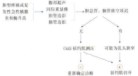 怀疑Oddi括约肌功能不全病人诊断流程