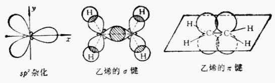 sp杂化轨道及乙烯的o键和π键